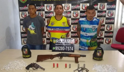 Trio é preso com armas, munições e 215 porções de cocaína na zona norte