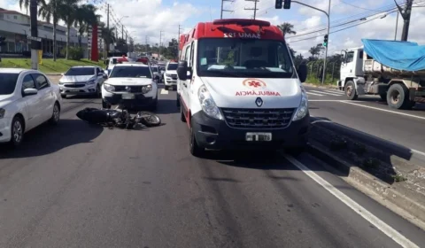 Acidente com vítima lesionada deixa trânsito lento na avenida Torquato Tapajós