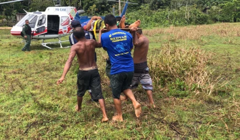 Homem picado por cobra é resgatado em comunidade rural de Manaus