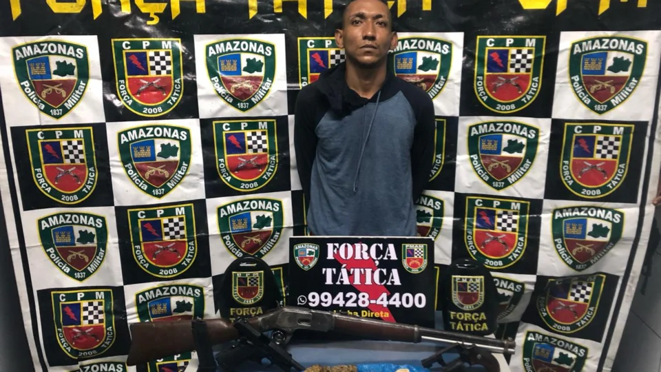 Rifle, revólveres e drogas são apreendidas com traficante no bairro Cidade Nova
