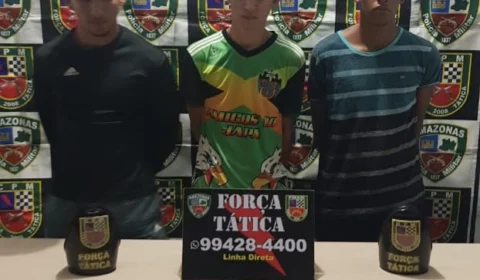 Trio é preso durante arrastão com carro roubado na avenida Autaz Mirim