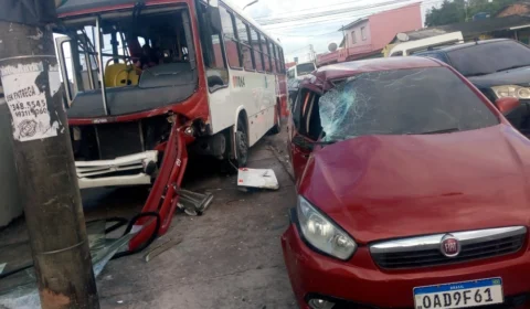 Colisão entre ônibus e carro deixa uma vítima lesionada no bairro de Flores