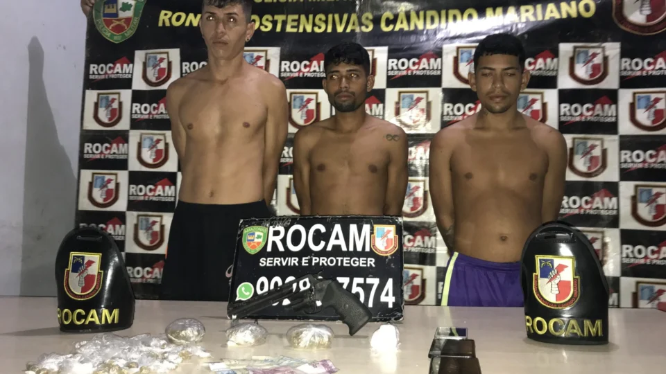 Trio é preso com arma e drogas no residencial Manauara 1 após ameaçarem moradores