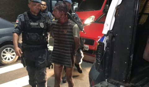 Bandidos que iriam realizar assalto a ônibus da linha 560, são presos e espancado pela população