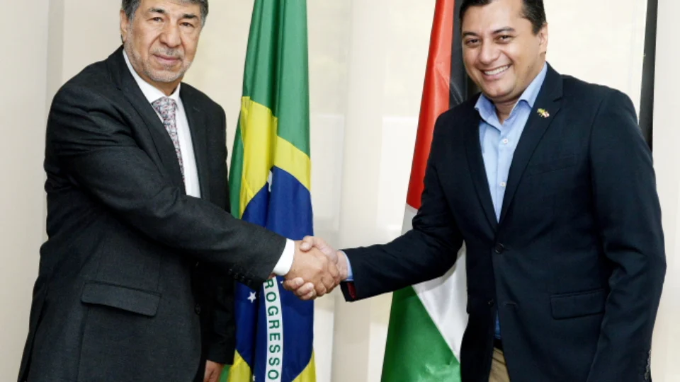 Wilson Lima recebe embaixador do Estado da Palestina no Brasil, Ibrahim Alzeben