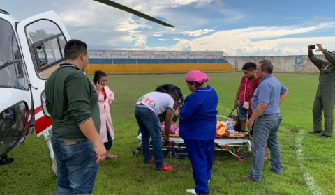 Helicóptero da SSP resgata criança de 8 anos com trauma grave no AM