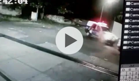 Veja o momento em que policiais perseguem assaltantes em carro roubado no bairro da União