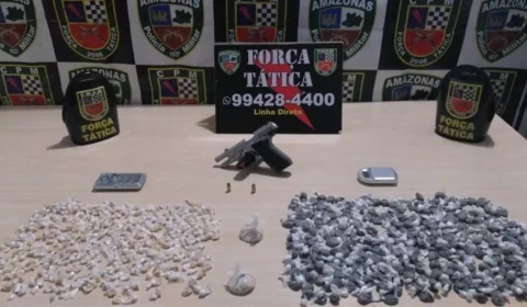 Após troca de tiros com traficantes, Força Tática apreende drogas e arma no Nova Cidade