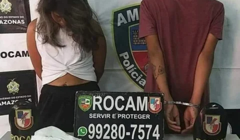 Jovem e adolescente são presos suspeitos de tráfico de drogas no Nossa Senhora