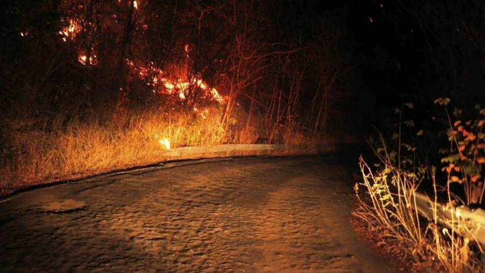 Incêndio atinge área de vegetação e assusta moradores no bairro Nova Vitória