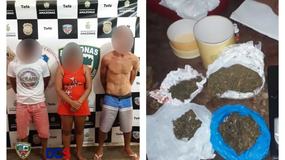 Trio é preso com drogas no município de Tefé