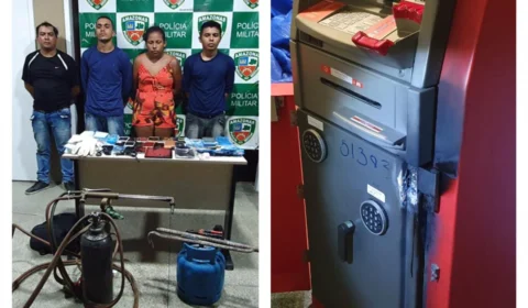 Bando é preso após render vigilante em feira, roubar boxes e tentar arrombar caixa eletrônico