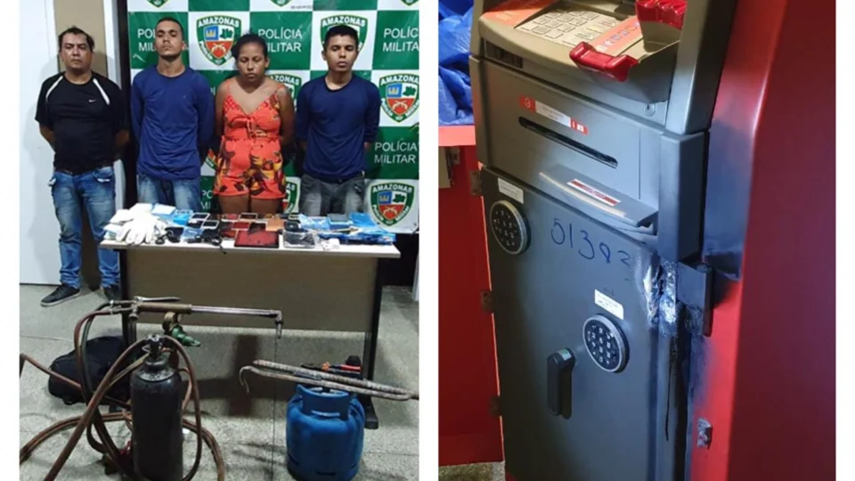 Bando é preso após render vigilante em feira, roubar boxes e tentar arrombar caixa eletrônico