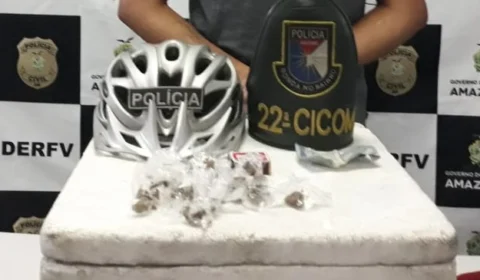 Ciclopatrulheiros da PM detêm jovem com drogas em uma caixa de isopor no Parque dos Bilhares