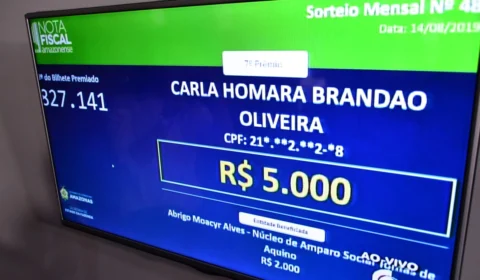 Confira os nomes dos vencedores do 48º Sorteio da Campanha Nota Fiscal Amazonense