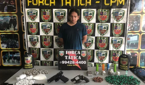 Após denúncia homem é preso com drogas e armas no Tancredo Neves