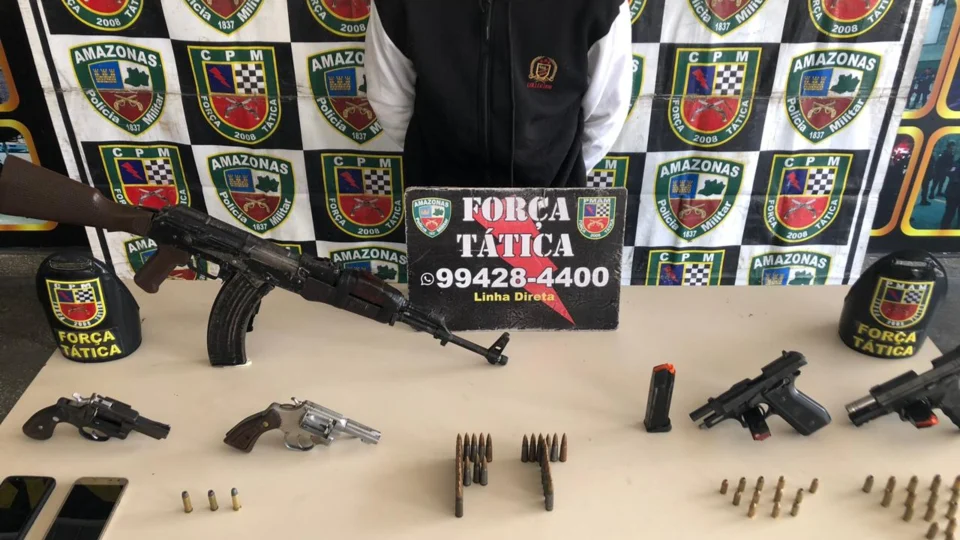 No final de semana, 18 pessoas são presas e mais de 10 armas são apreendidas, em Manaus