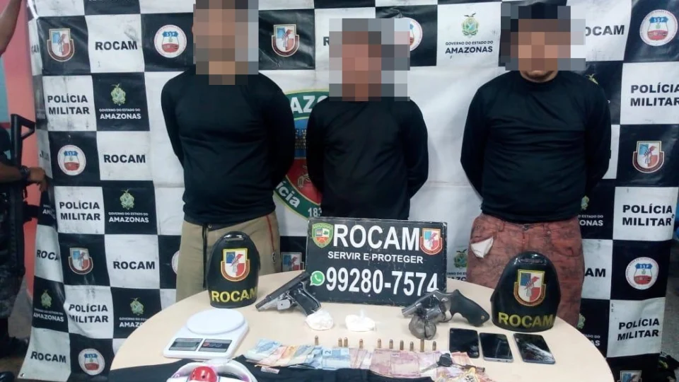 3 pessoas são presas por tráfico de drogas pela Polícia Militar de Manaus