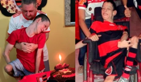 De Manaus, rubro-negro com paralisia cerebral viraliza por emoção em título