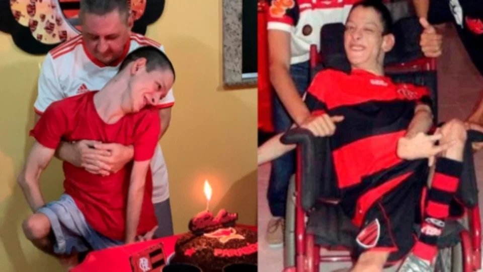 De Manaus, rubro-negro com paralisia cerebral viraliza por emoção em título