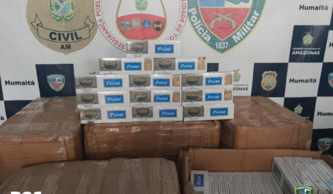Policia Militar detém mulher suspeita de contrabandear cigarros de origem estrangeira em Humaitá