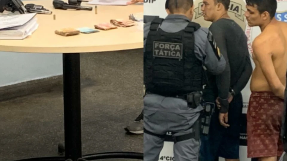 Dupla ligada à facção criminosa é presa com armas, drogas e R$ 4 mil na zona Leste de Manaus
