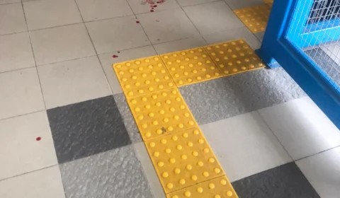 Vídeo: Após esfaquear colega de faculdade, homem é algemado e sai rindo do local