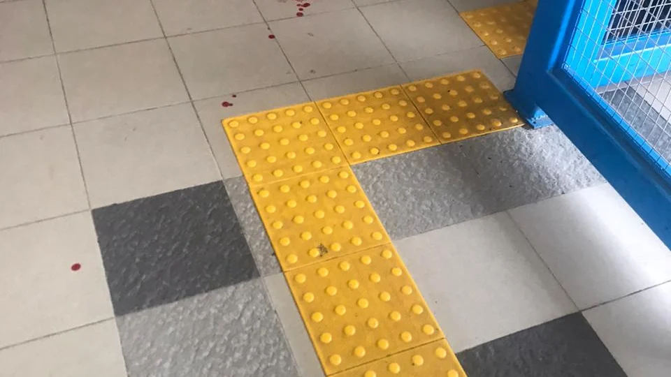 Vídeo: Após esfaquear colega de faculdade, homem é algemado e sai rindo do local