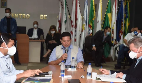 Em reunião com vice-presidente, Wilson Lima apresenta medidas tomadas para o enfrentamento ao coronavírus