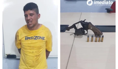 Durante abordagem, homem é preso com arma de fogo e tenta fugir da PM