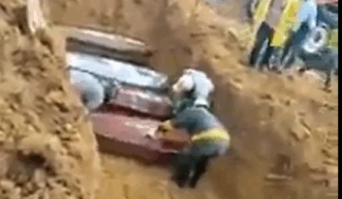 Vídeo mostra enterro coletivo no cemitério Parque Tarumã