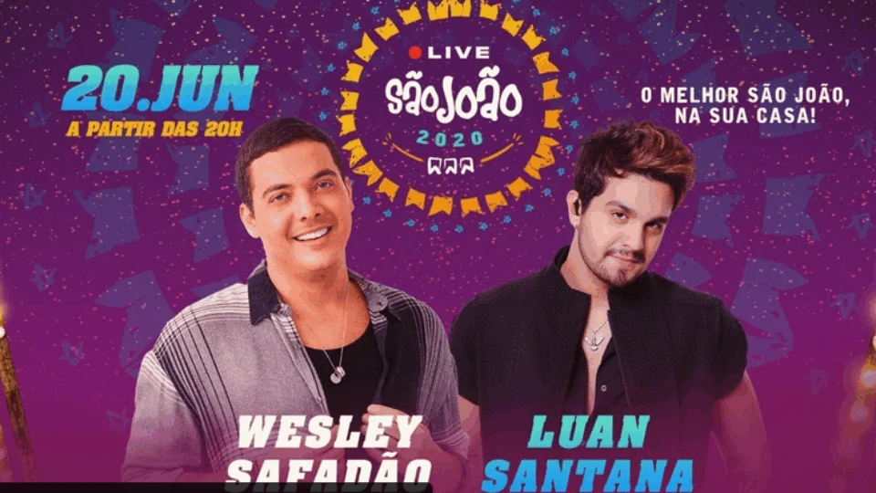 Wesley Safadão e Luan Santana realizam live na Vila Forró neste sábado, às 20h
