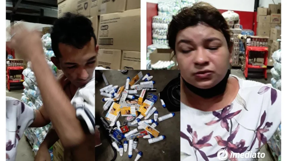Casal é preso furtando desodorante e pomadas em supermercado no Manôa