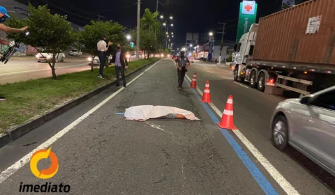Homem morre atropelado na Torquato Tapajós