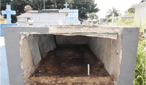 Neto que desenterrou cadáver da avó e se feriu violando túmulo, segue internado em hospital de Manaus