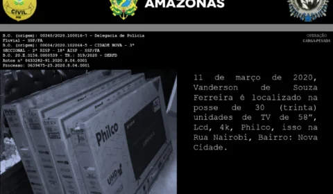 Veja a prisão do homem que furtou carga de TVs de empresa do Polo Industrial de Manaus