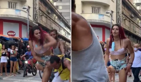 Homem apanha de travesti ao chamá-la de ‘saci’. Veja vídeo!