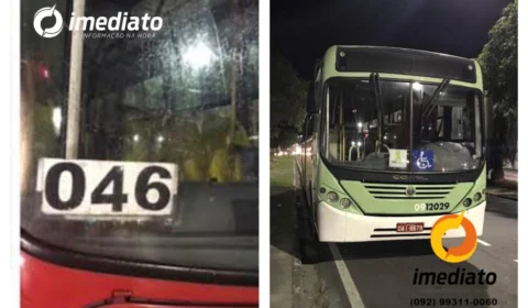 Mulher é agredida com faca durante assalto a ônibus da linha 046