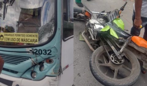 VEJA VÍDEO – Mototaxista morre ao colidir com ônibus da linha 458 na zona Norte