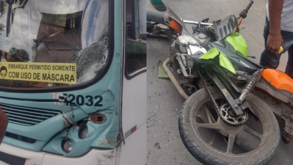 Vídeo! mototaxista morto após colidir com ônibus