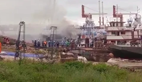 Veja o momento do incêndio