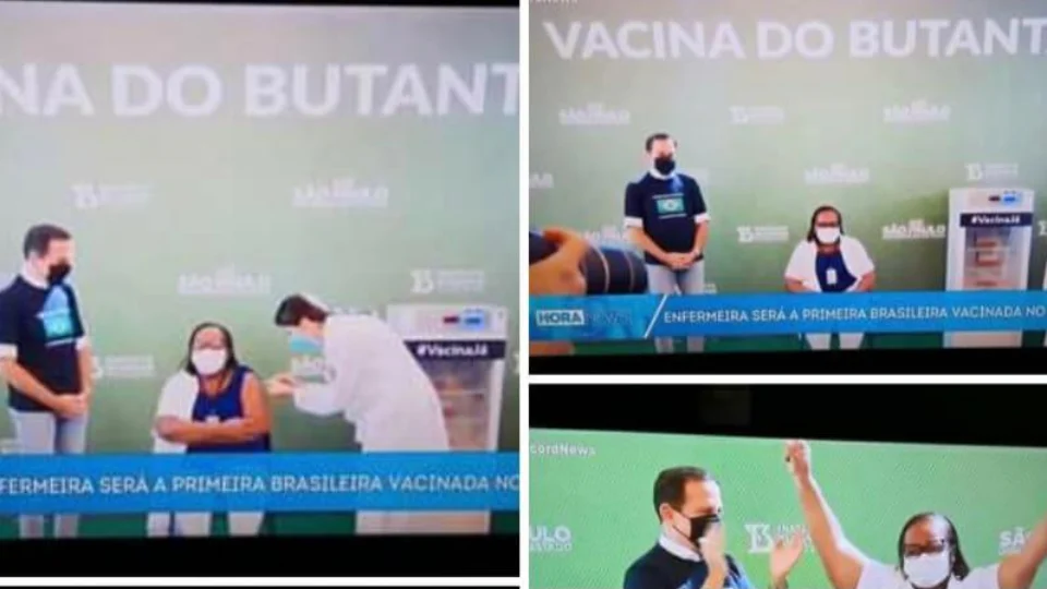 Após aprovação de vacina, enfermeira do SP é a primeira a ser imunizada; Veja o vídeo!