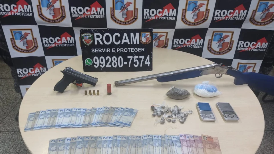 Rocam detém homens ligados ao tráfico de drogas em Manaus e apreende arma de fogo; Saiba Mais!