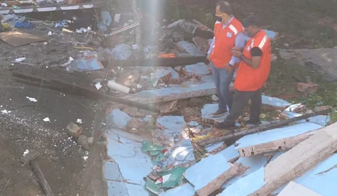 Veja vídeo: Casa desaba no bairro Cidade Nova