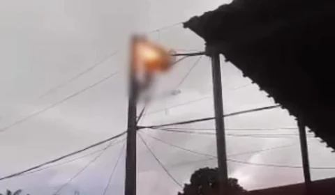Veja vídeo;Homem sobe em poste de energia para fazer ‘gato’ e morre eletrocutado
