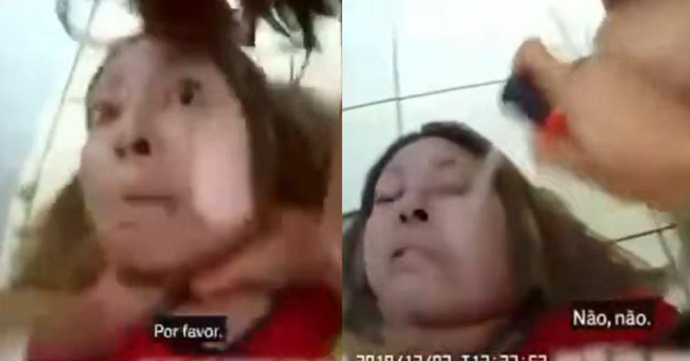 Veja vídeo;Empresária é brutalmente estrangulada e tem os olhos queimados por policial militar durante abordagem.