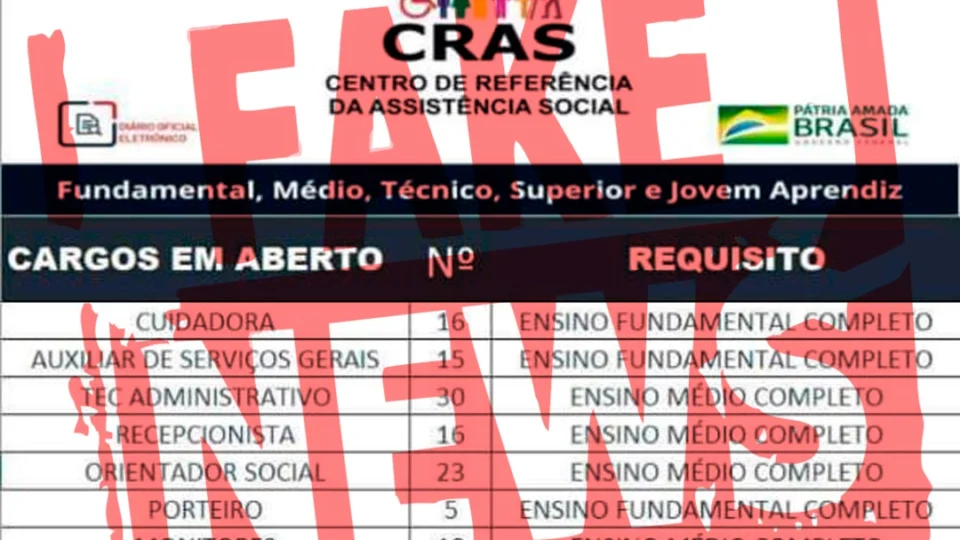 Prefeitura de Manaus desmente processo seletivo para trabalhar no Cras