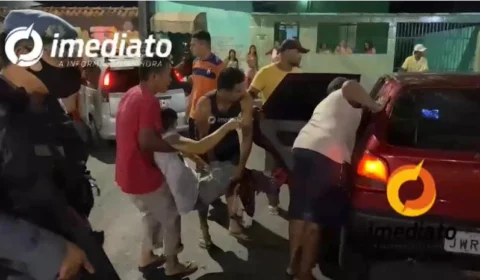 EXCLUSIVO – Veja vídeo do momento em que um dos baleados na Cidade Alta é socorrido