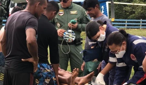 Veja vídeo! Homem é picado por cobra e é resgatado por helicóptero da SSP-AM
