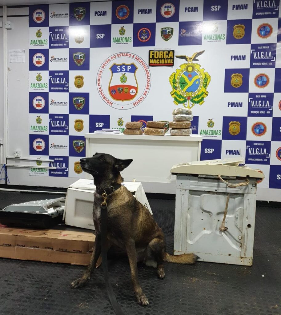 Veja vídeo;Polícia encontra 7kg de drogas escondidas em eletrodomésticos dentro de embarcação em Coari, interior do AM.